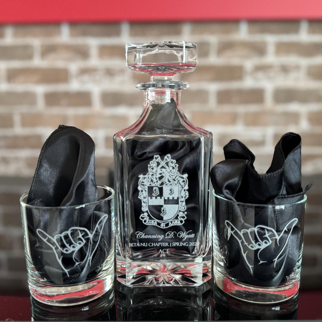 Alpha Phi Alpha Decanter Set