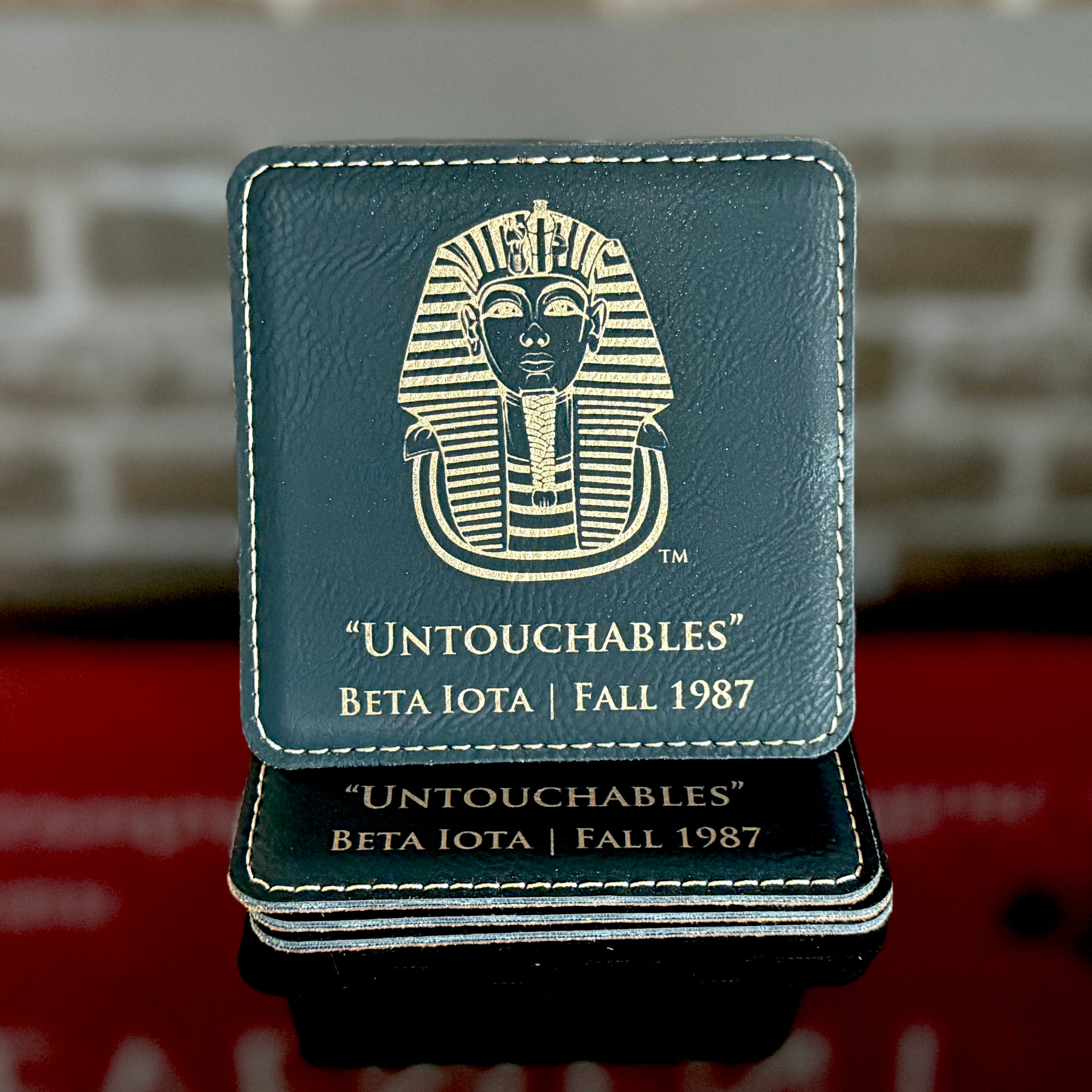 Custom Engraved Alpha Phi Alpha Coaster Set