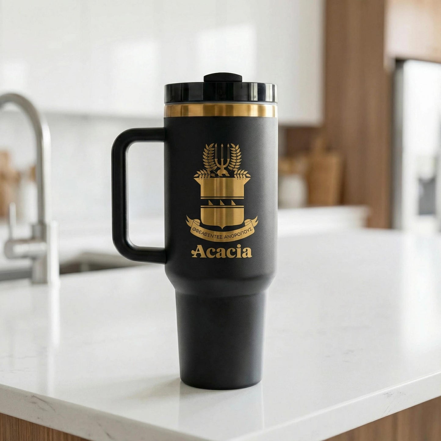 Custom Engraved Acacia Fraternity Tumbler (40 oz) - nuvisionkreations