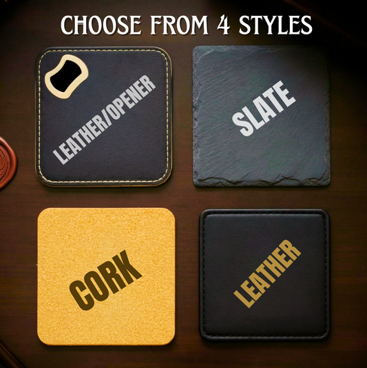 Custom Engraved Personalized Coasters
