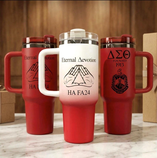 Delta Sigma Theta Custom Engraved Tumbler - 40 oz - nuvisionkreations