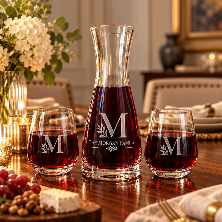 Custom Engraved Wine Decanter Set