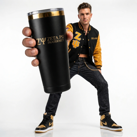 20 oz Custom Engraved Greek Letters Tumbler