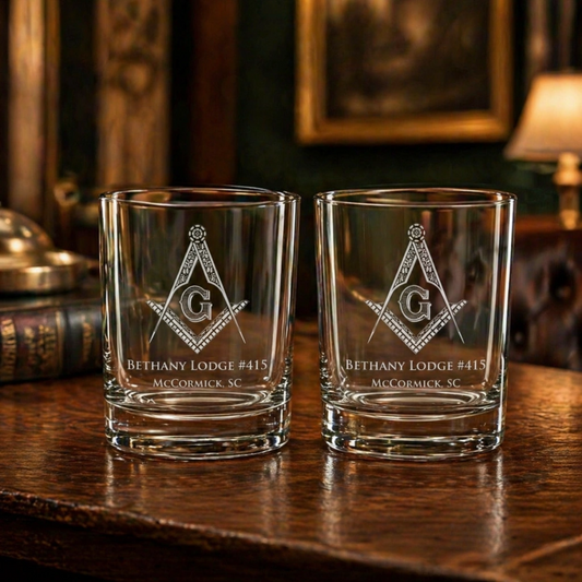 Personalized Freemason Drinking Glasses (10.5 oz)