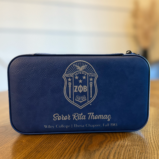 Zeta Phi Beta Custom Engraved Travel Jewelry Box