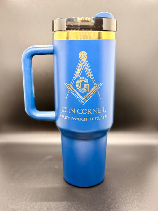 Custom Engraved Masonic Tumbler | Gift for Freemason - 40 oz