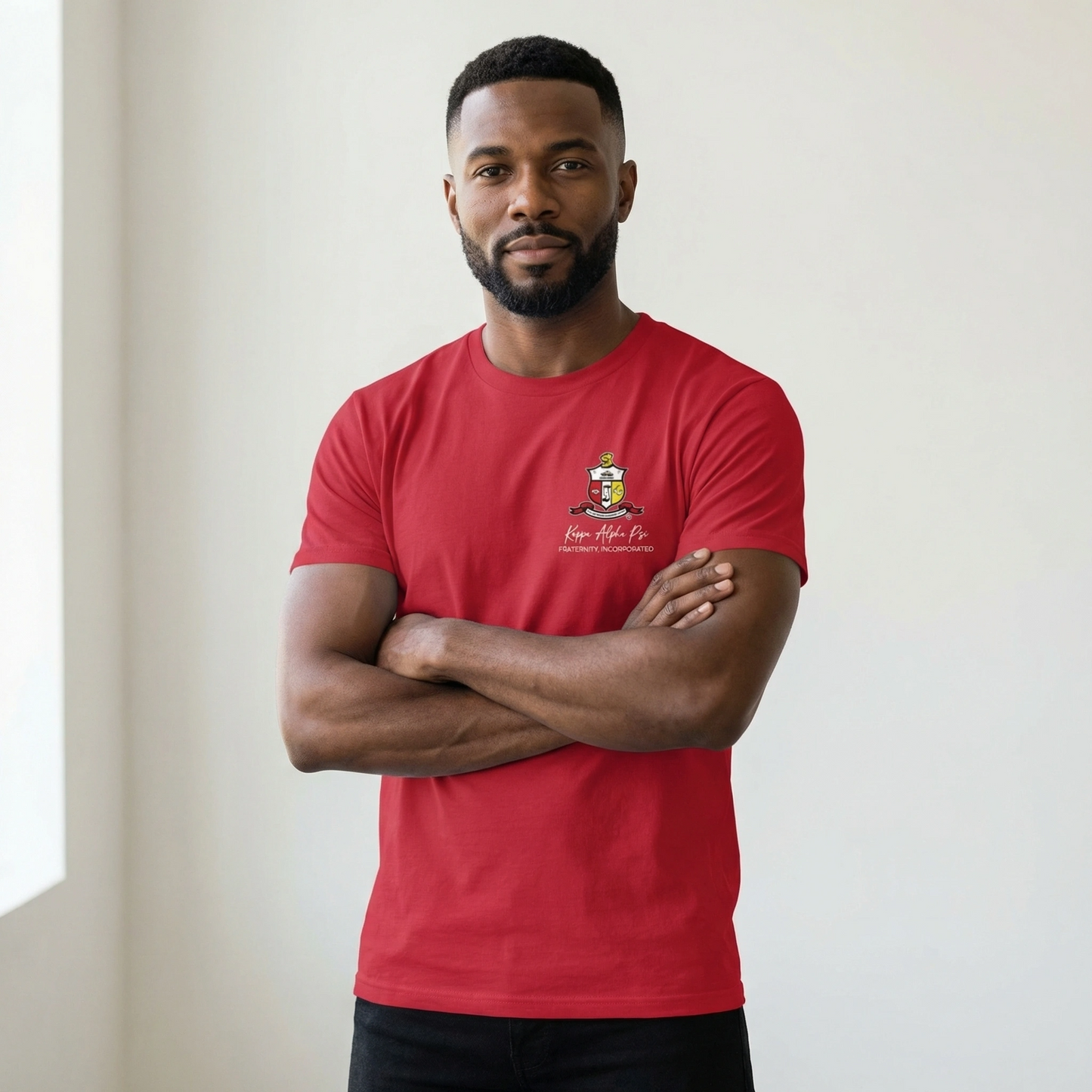 Kappa Alpha Psi COA Softstyle Tee | Minimalist Fraternity T-Shirt (Red)