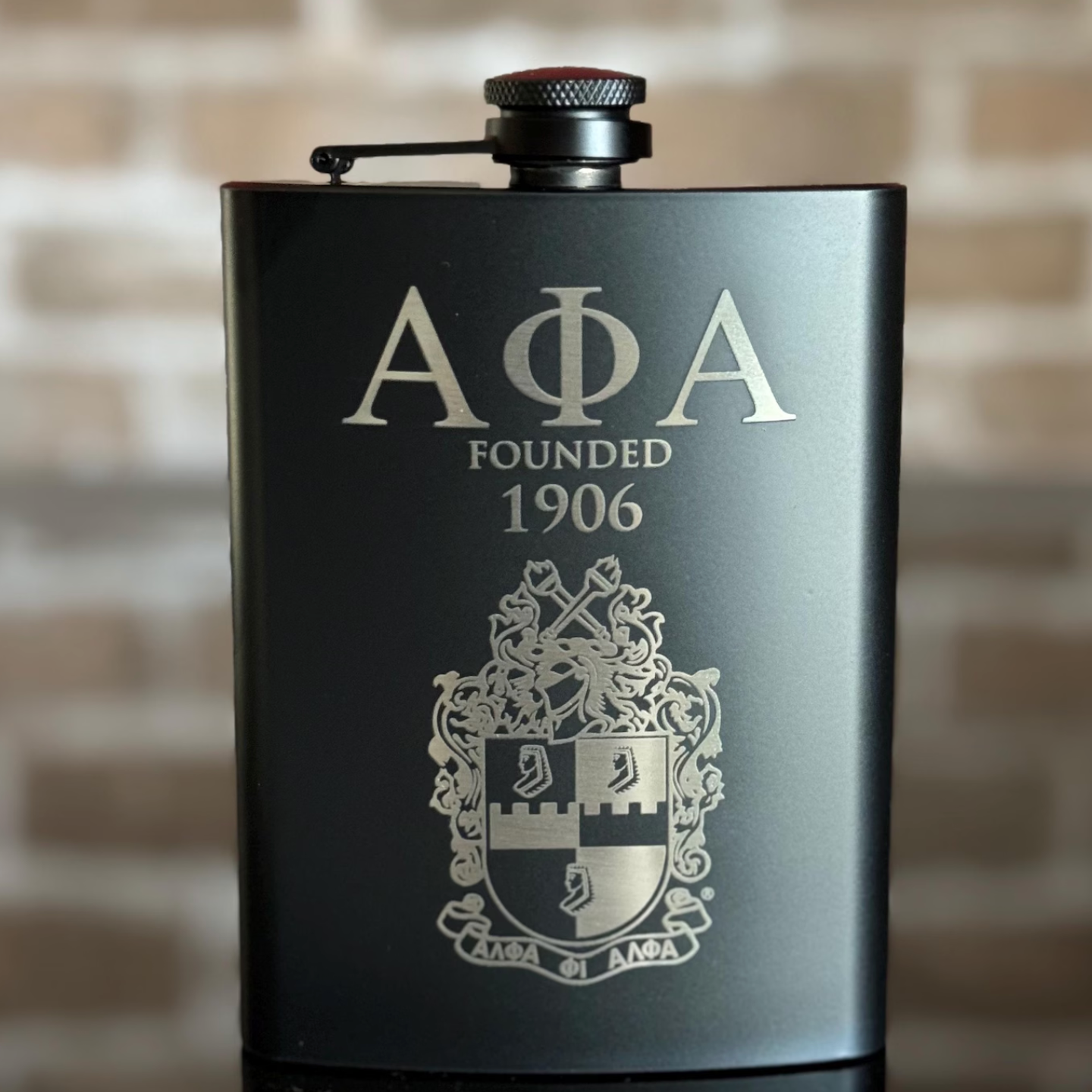 Custom Engraved Alpha Phi Alpha Hip Flask (15 oz)