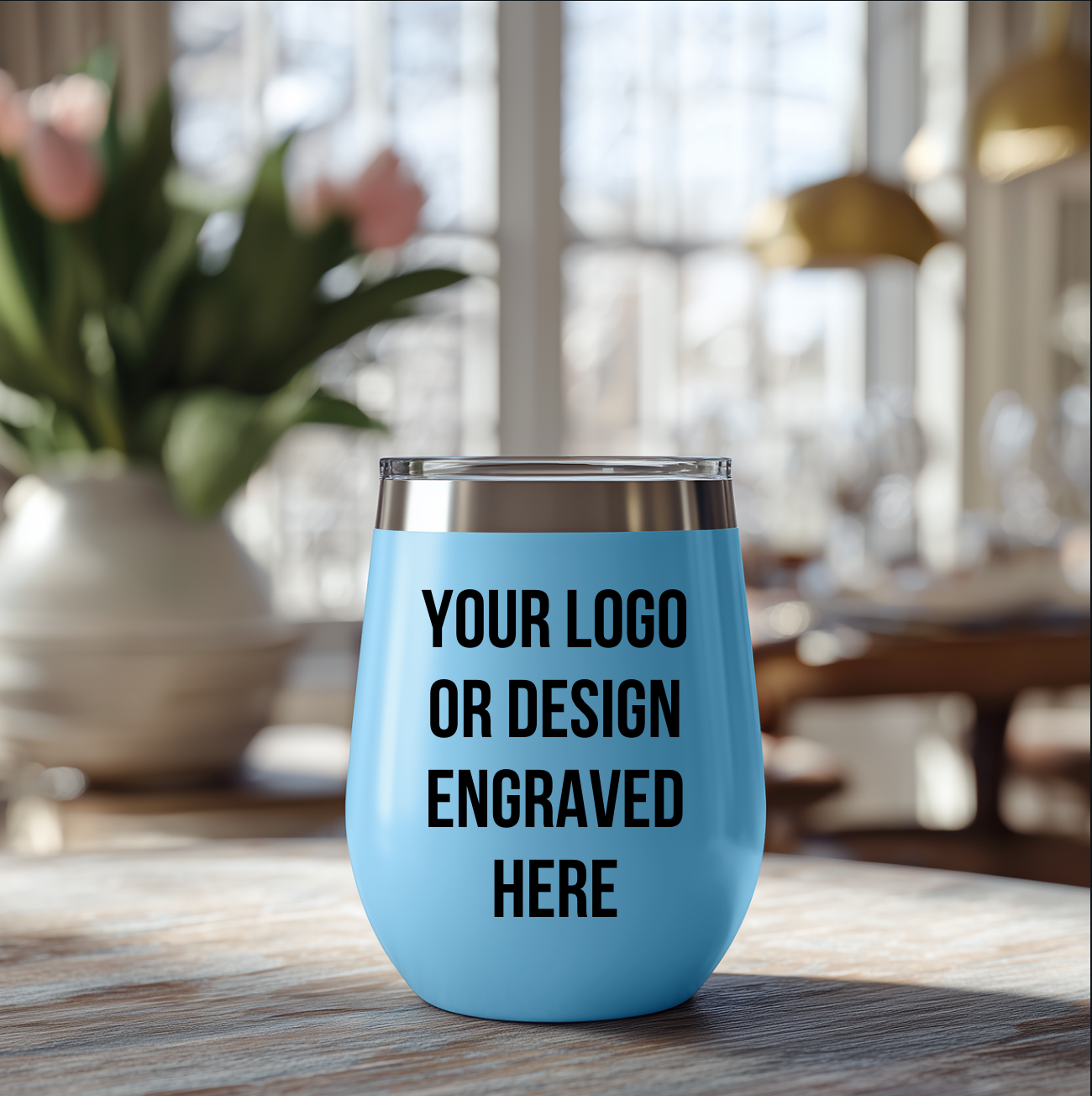 DESIGN YOUR OWN Custom Engraved Wine Tumbler – 12 oz