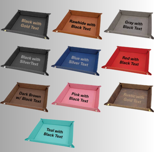 Personalized Leather Valet Tray | Custom Engraved Catchall Organizer