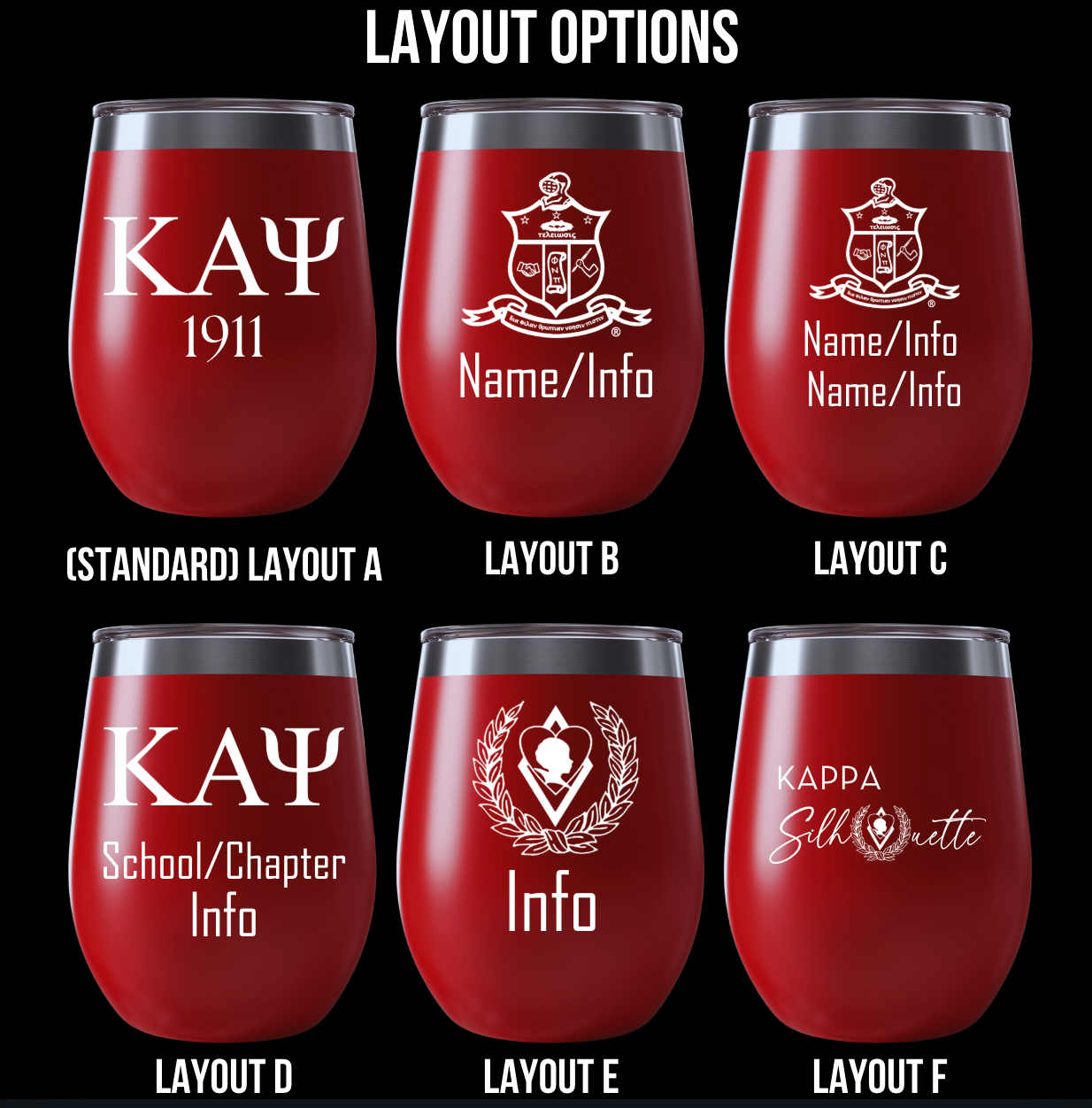 Custom Engraved Kappa Alpha Psi Wine Tumbler – 12 oz