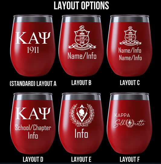 Custom Engraved Kappa Alpha Psi Wine Tumbler – 12 oz