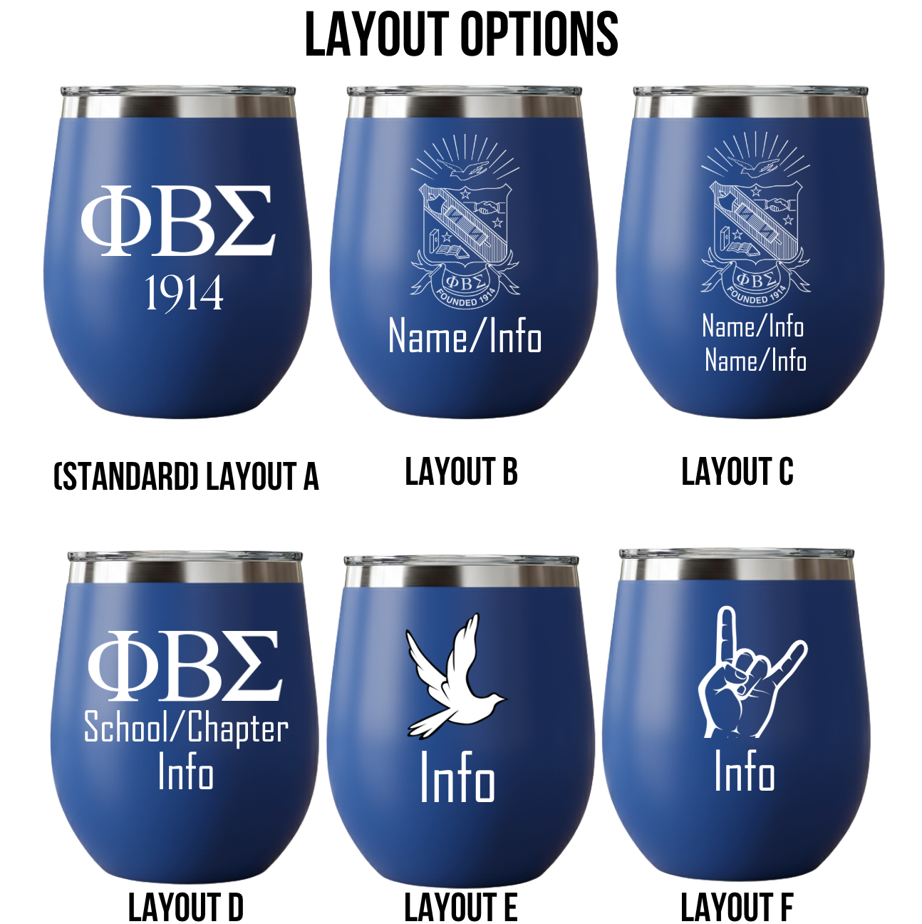 Custom Engraved Phi Beta Sigma Wine Tumbler – 12 oz