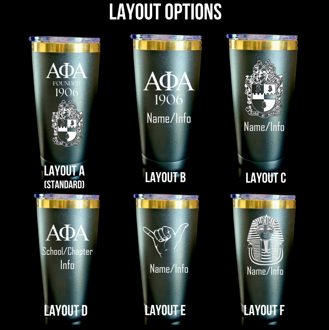 Alpha Phi Alpha Custom Engraved Tumbler - 20 oz