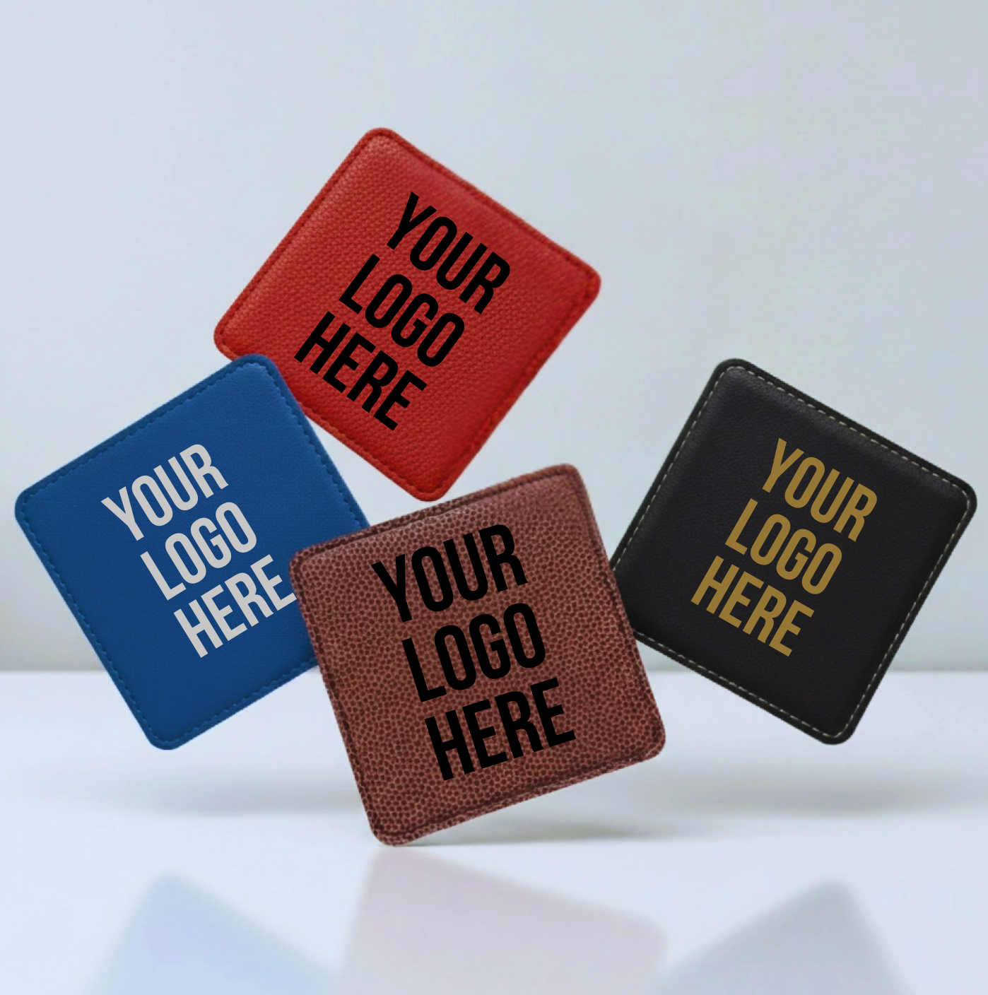Design Your Own Custom Engraved Leatherette Coaster Set