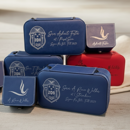 Custom Engraved Sorority Travel Jewelry Box