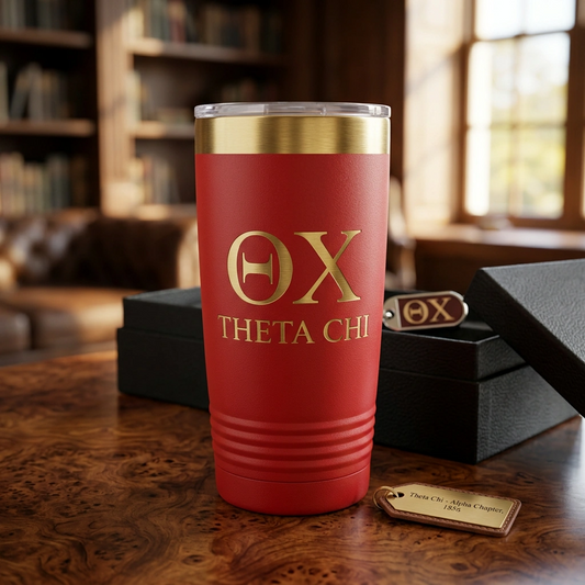 Theta Chi Custom Engraved 20oz Tumbler | Laser Engraved | Personalized Fraternity Gift | Theta Chi Cup