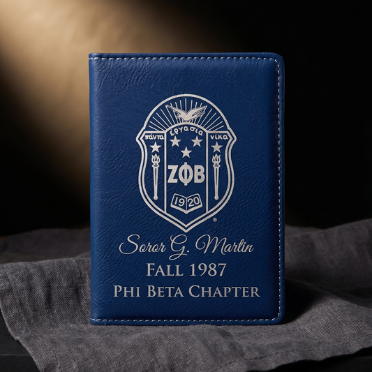 Zeta Phi Beta Custom Engraved Travel Set — Passport Cover + Luggage Tags