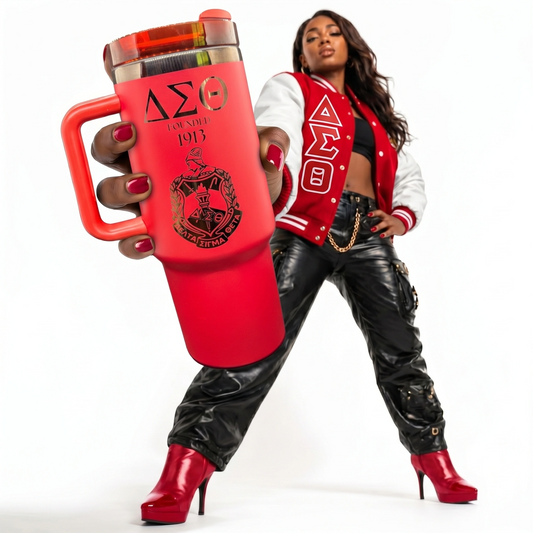 40 oz Custom Engraved Greek Letters Tumbler