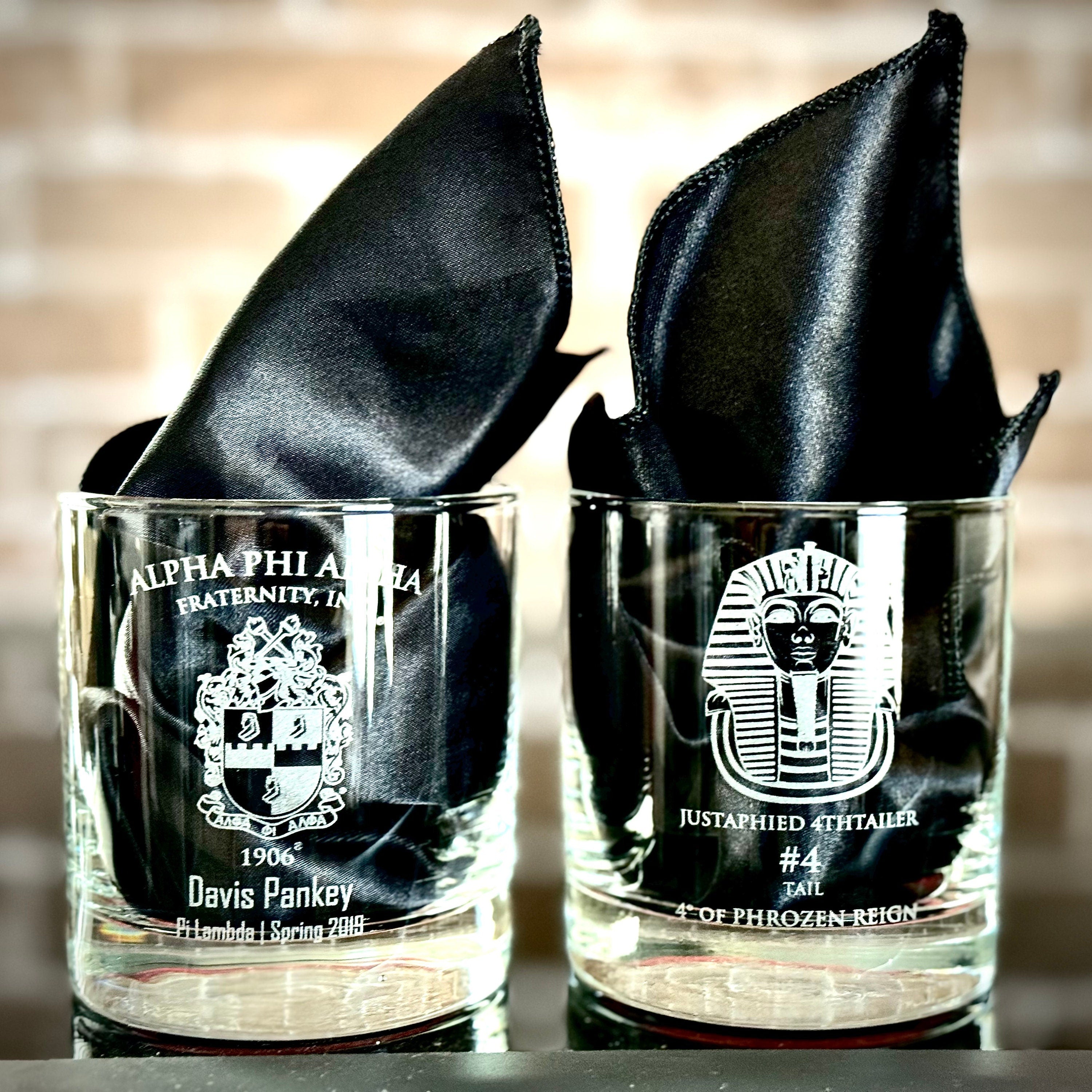 Custom Engraved Alpha Phi Alpha Drinking Glasses, Gift for Alpha Phi Alpha