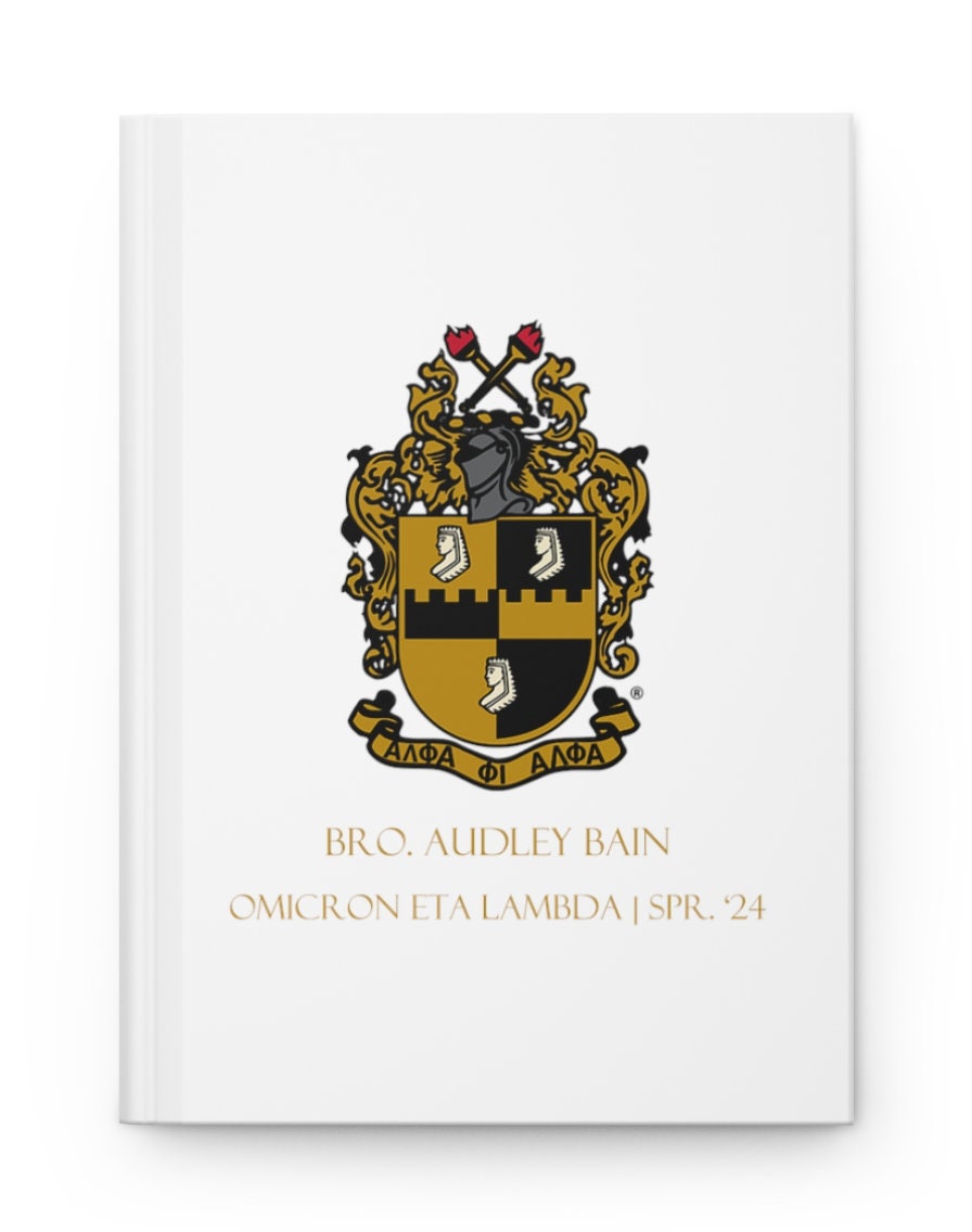 Custom Alpha Phi Alpha Notebook, Custom Alpha Journal