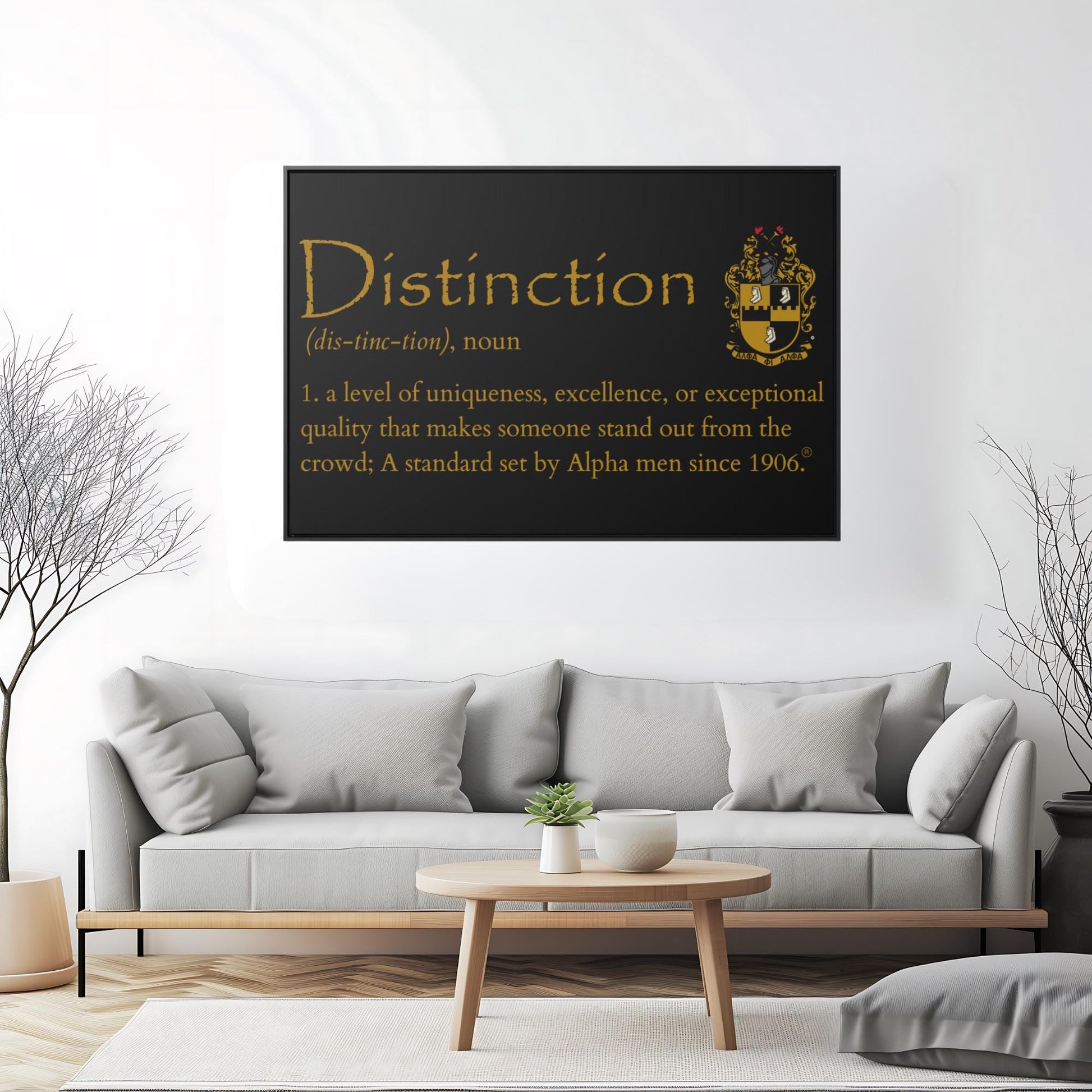 Alpha Phi Alpha Canvas Wall Art, Distinction Defined, Alpha Phi Alpha Office Decor