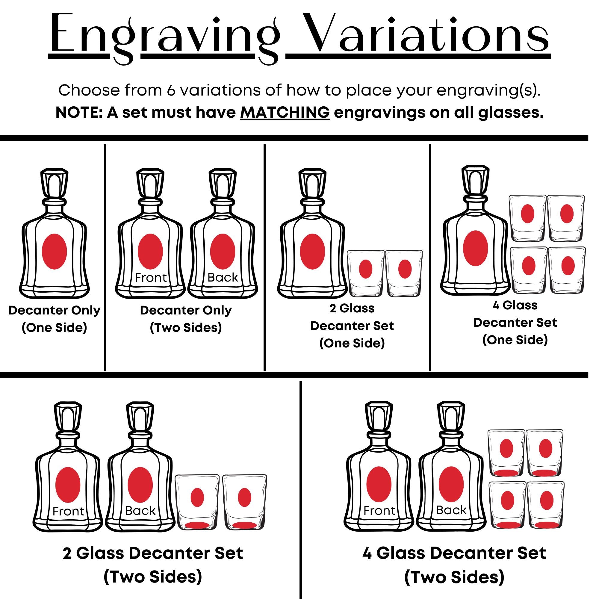 Omega Psi Phi Custom Engraved Decanter Set - nuvisionkreations