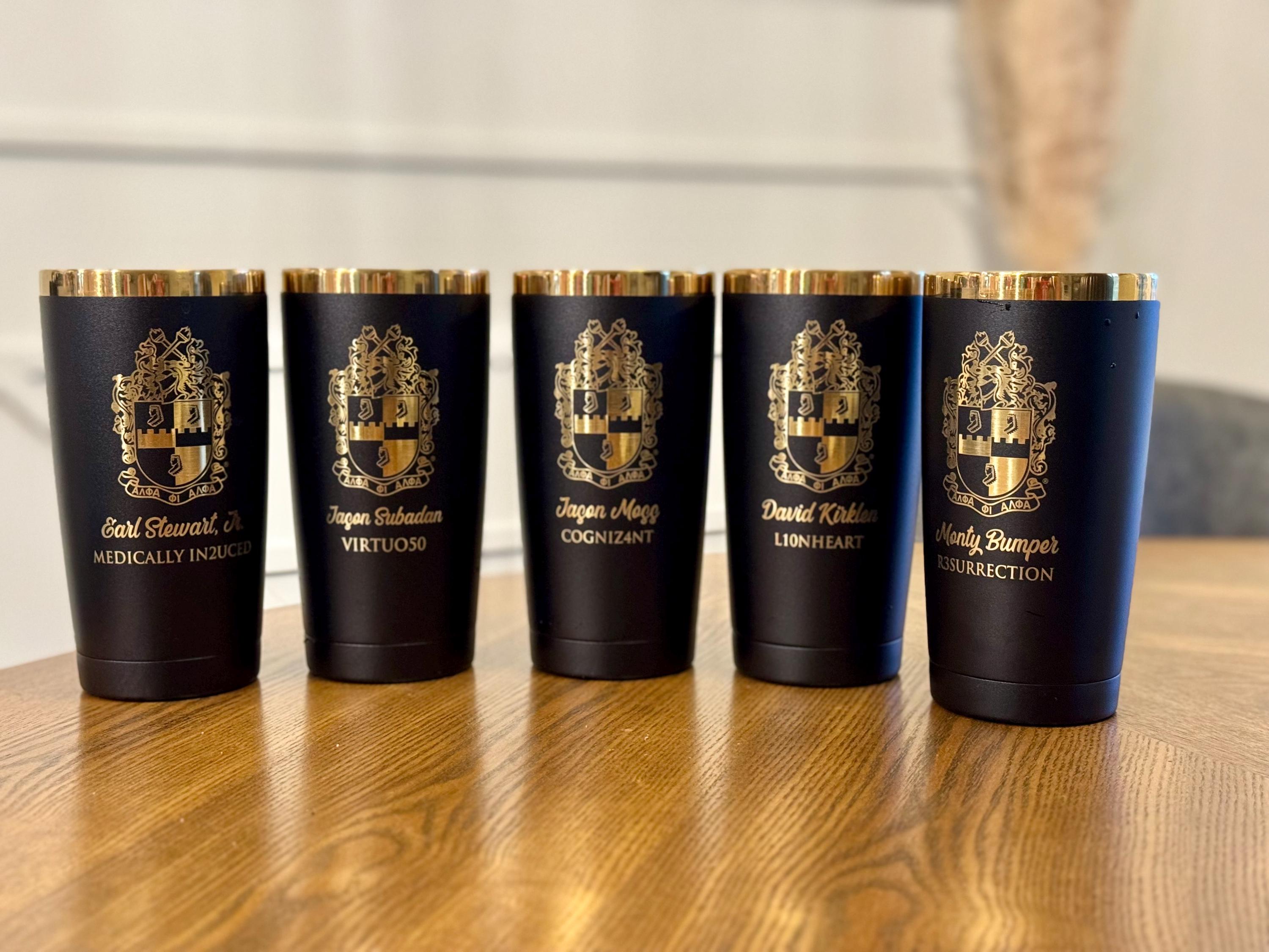 Custom Engraved Alpha Phi Alpha Cup (20 oz)