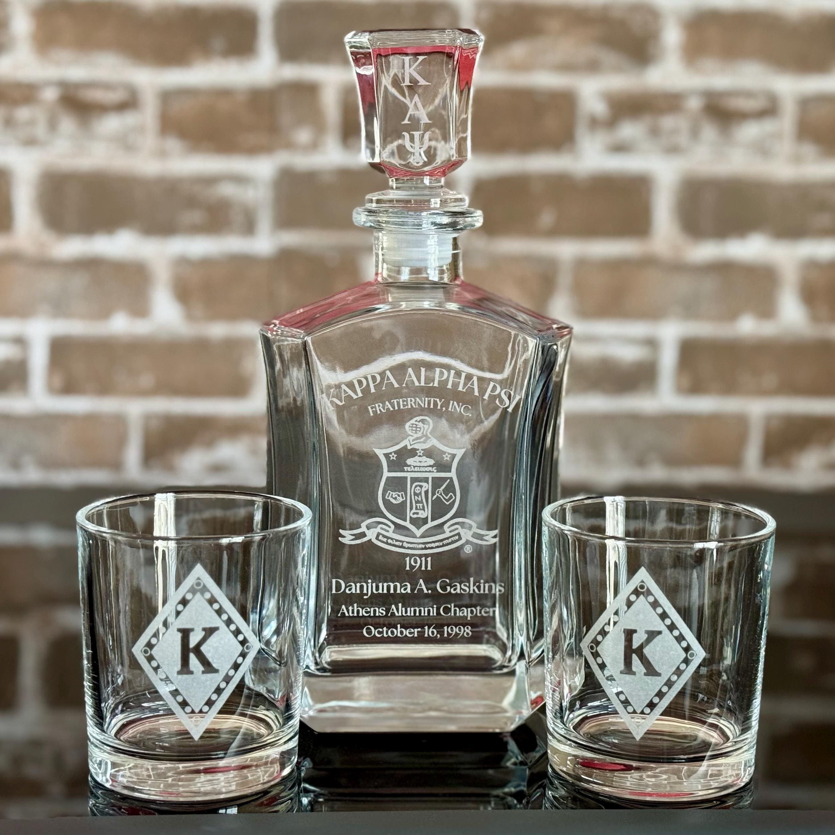 Kappa Alpha Psi Engraved Decanter Set - nuvisionkreations
