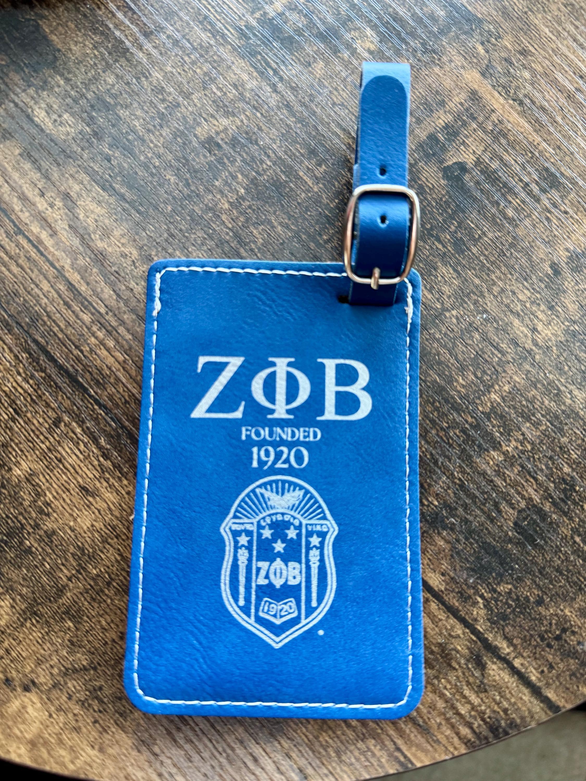 Custom Engraved Zeta Phi Beta Leatherette Luggage Tags - nuvisionkreations