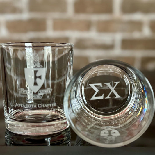 Custom Fraternity Engraved Whiskey Glass | Gift for Greek | Personalized Greek Drinking Glasses | Custom Mason Glasses - nuvisionkreations