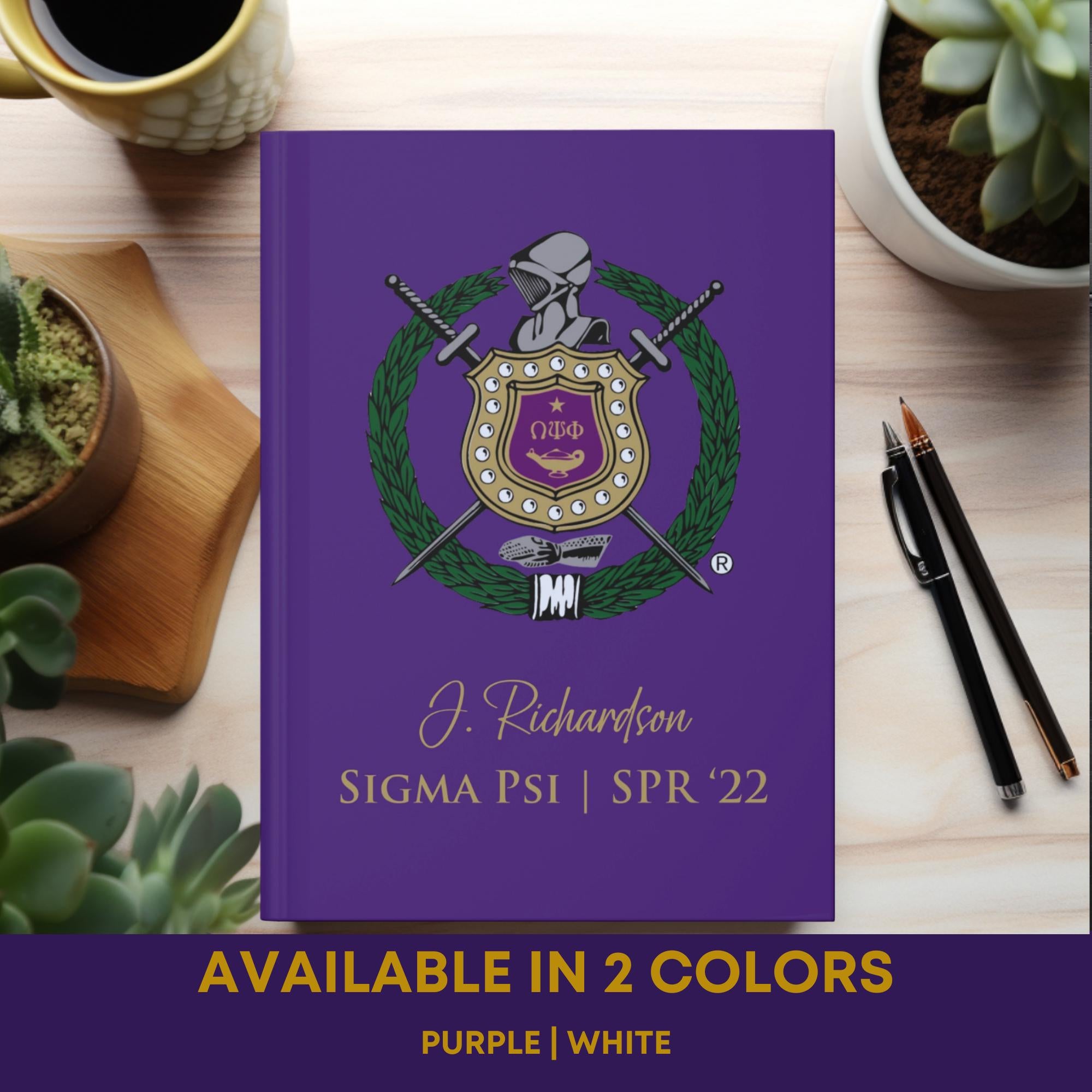 Custom Printed Omega Psi Phi Notebook - nuvisionkreations