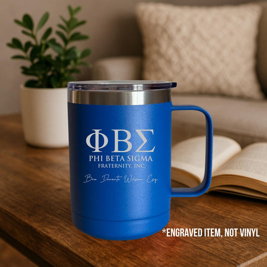 Custom Engraved Phi Beta Sigma Coffee Mug - 15 oz - nuvisionkreations