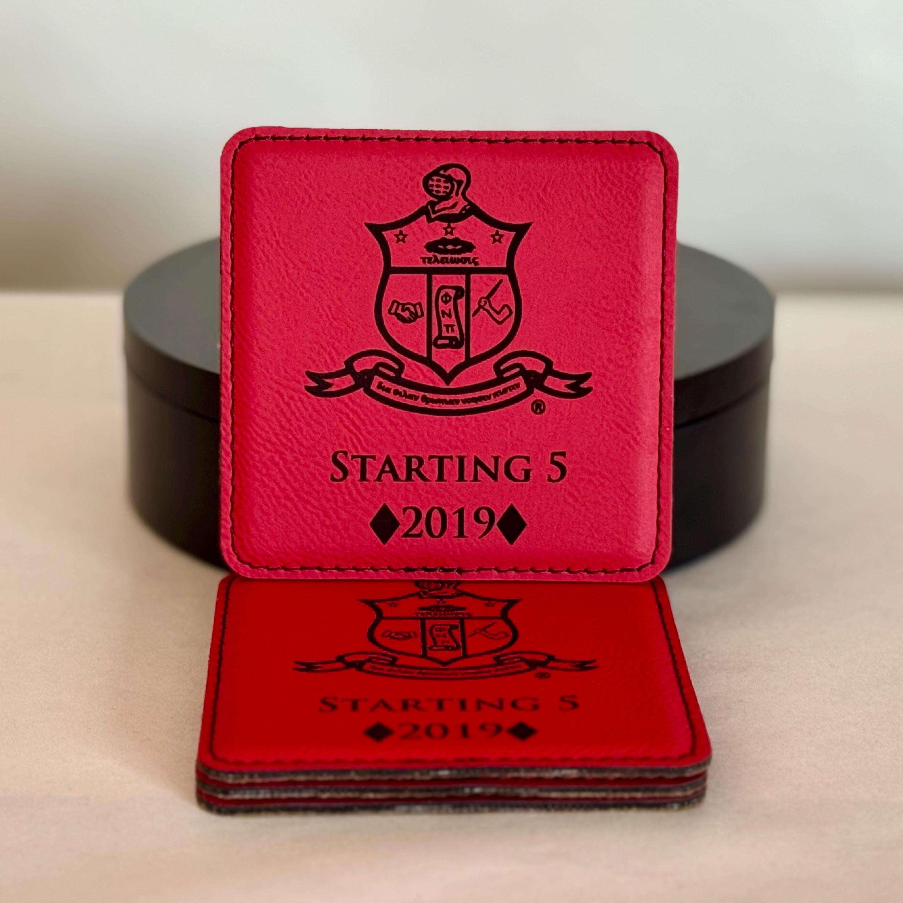 Custom Engraved Kappa Alpha Psi Coaster Set - nuvisionkreations