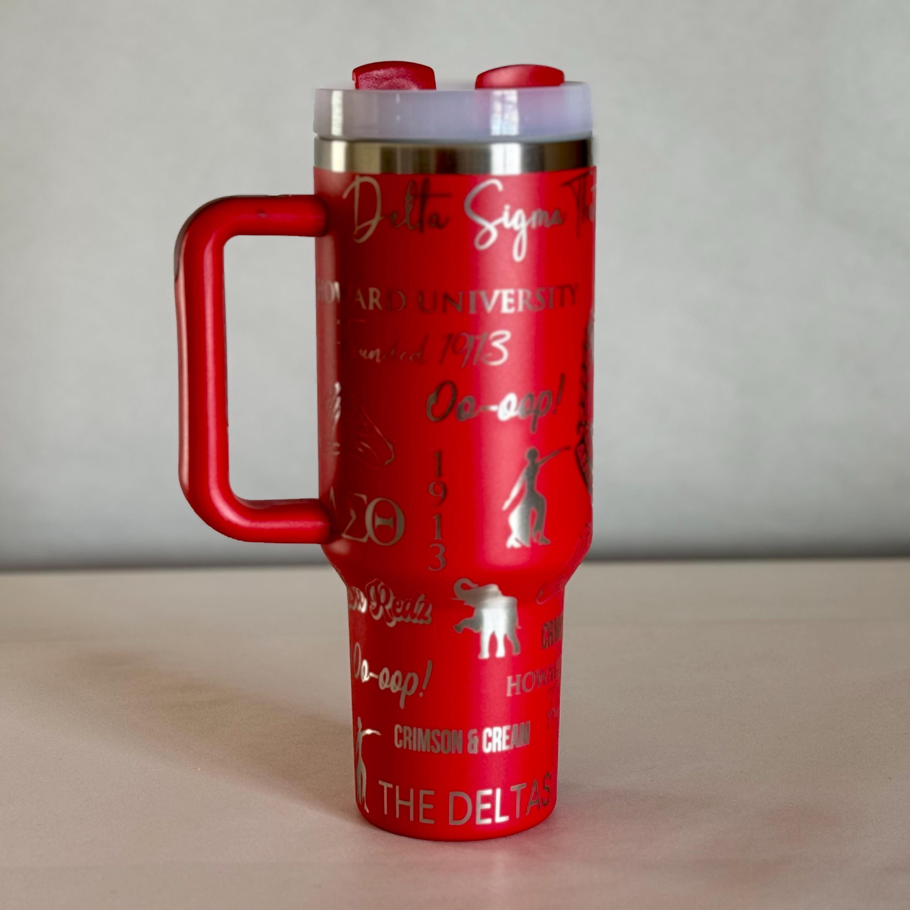 Delta Sigma Theta Custom Engraved Tumbler (Full Wrap) - 40oz - nuvisionkreations