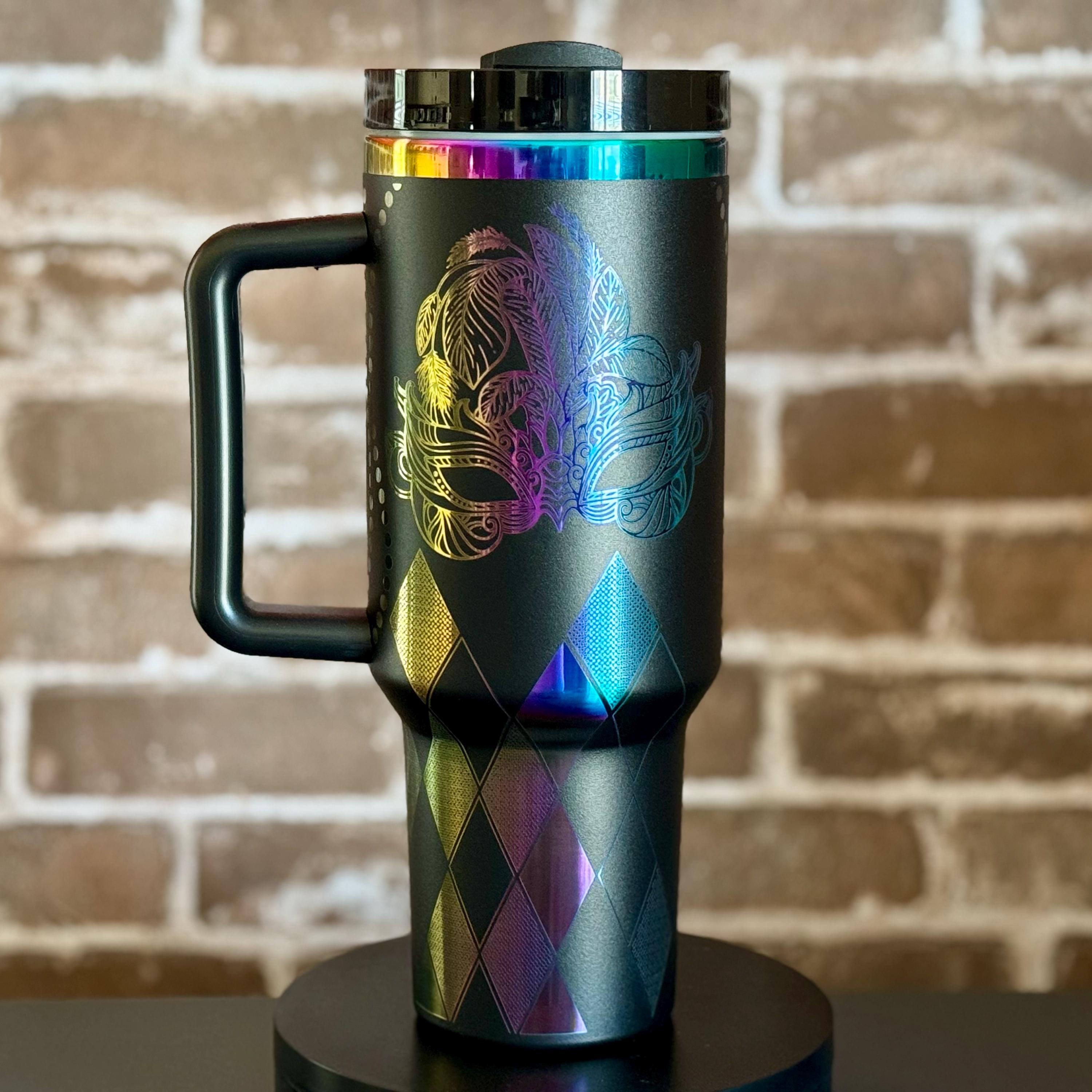 Custom Engraved 40 oz Tumbler – Personalized Stainless Steel Travel Mug – Gift for Him, Gift for Her, Birthday Gift, Bridesmaid Gift