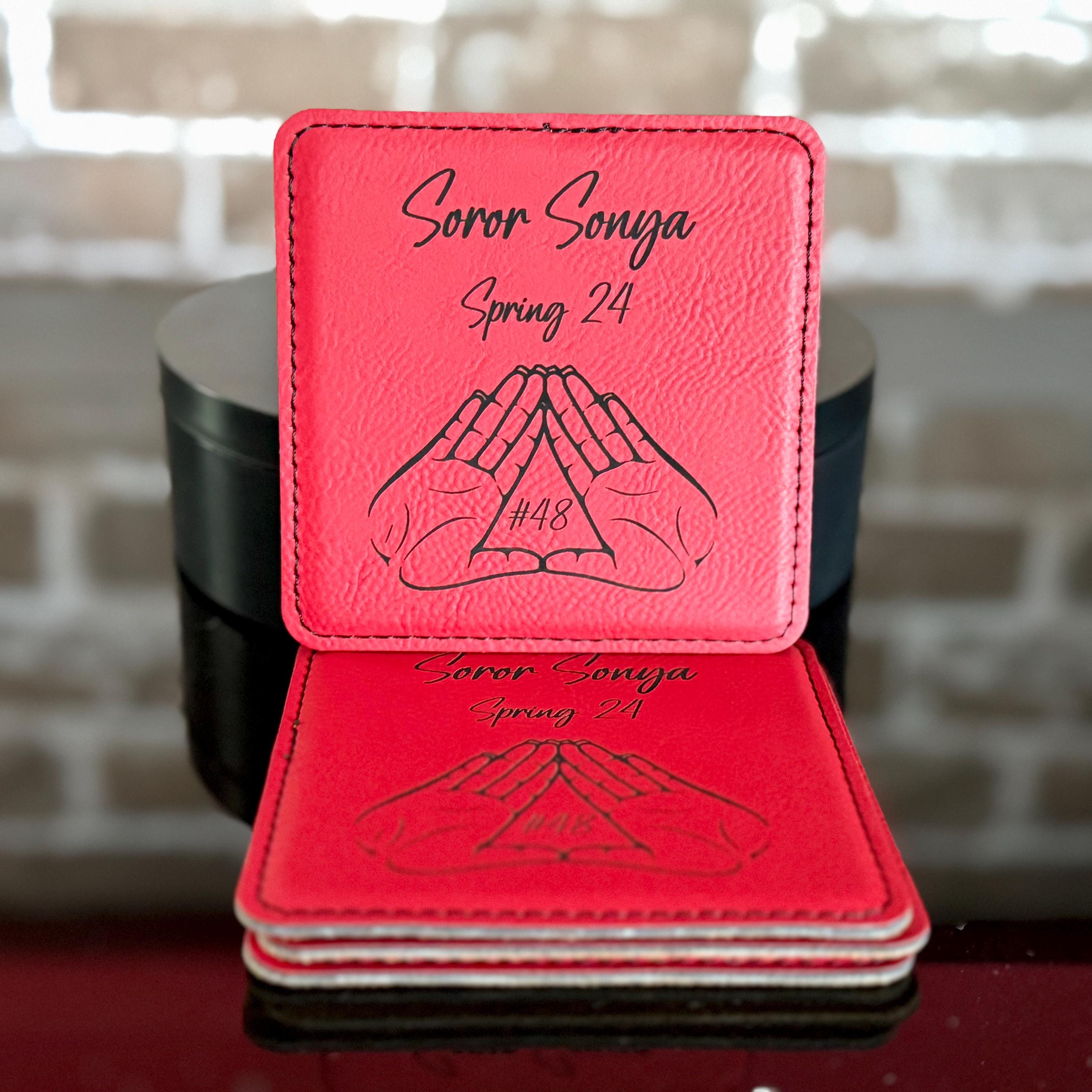 Custom Engraved Delta Sigma Theta Coaster Set - nuvisionkreations