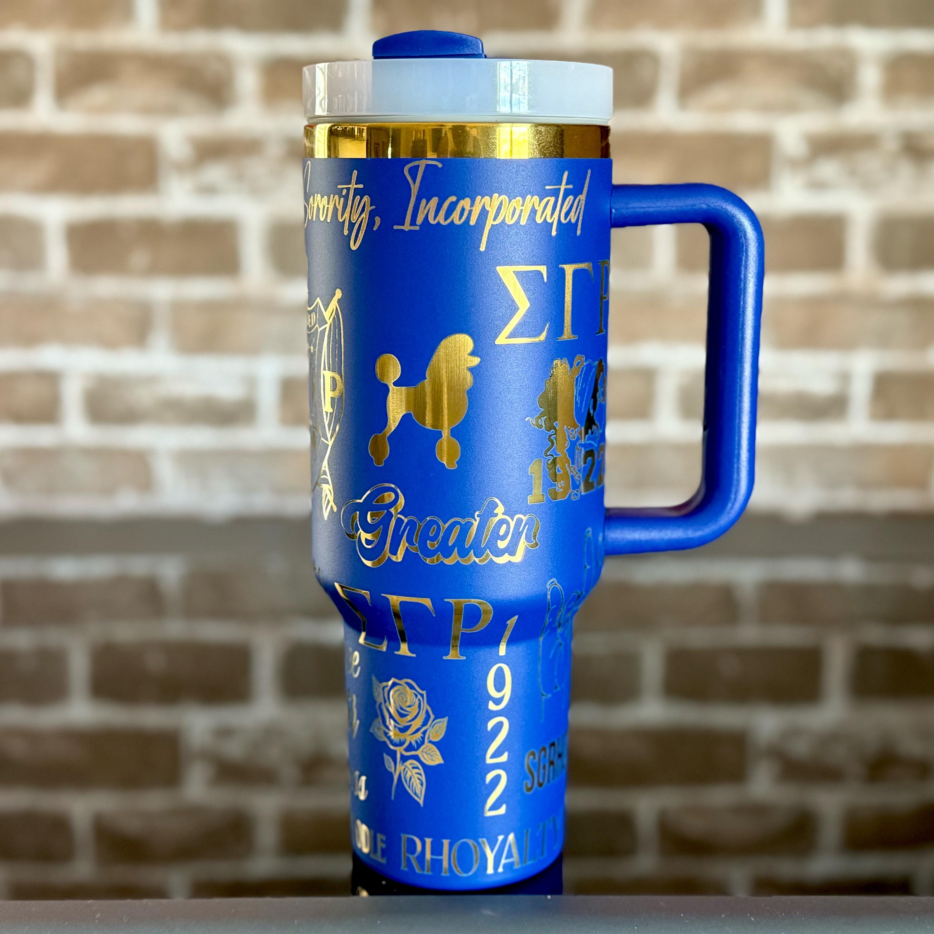 Custom Engraved Full Wrapped Sigma Gamma Rho Tumbler (40 oz) - nuvisionkreations