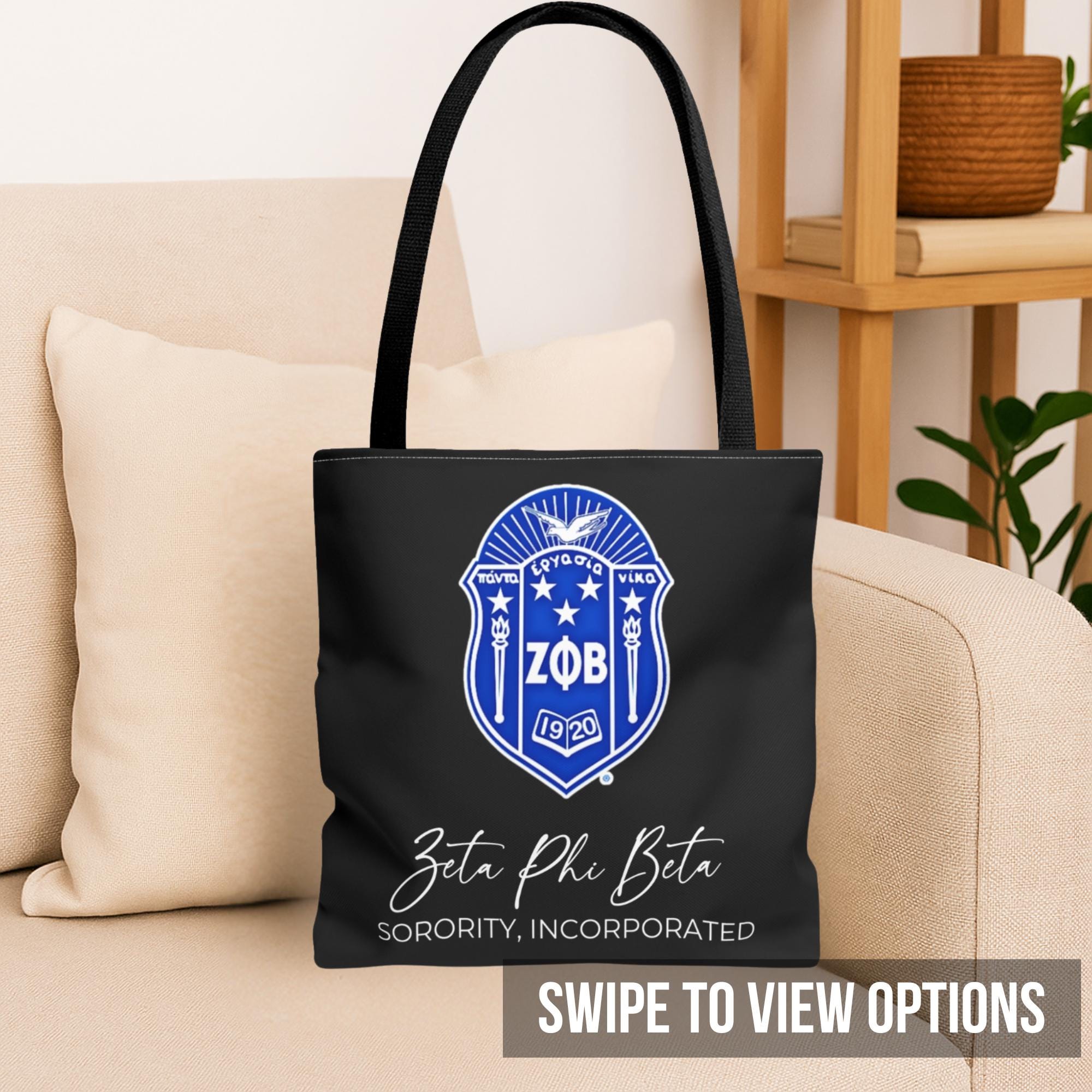 Zeta Phi Beta Custom Tote Bag - nuvisionkreations