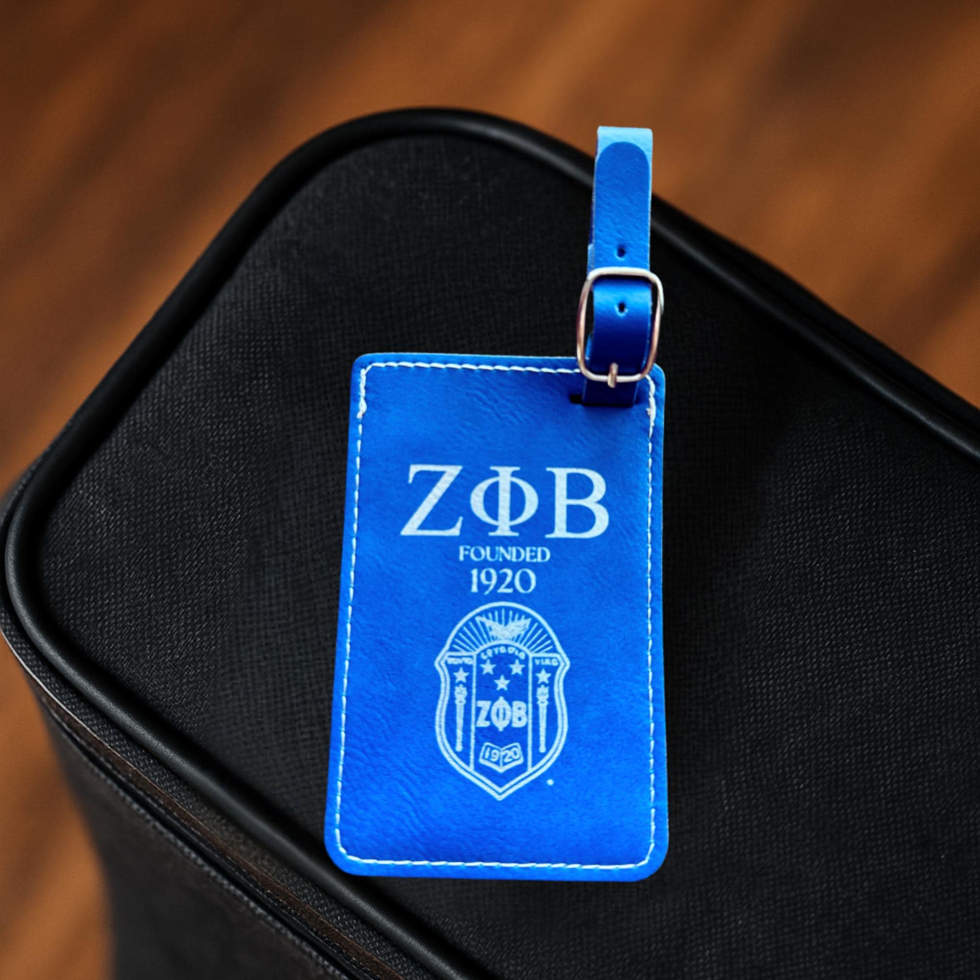 Custom Engraved Zeta Phi Beta Leatherette Luggage Tags - nuvisionkreations