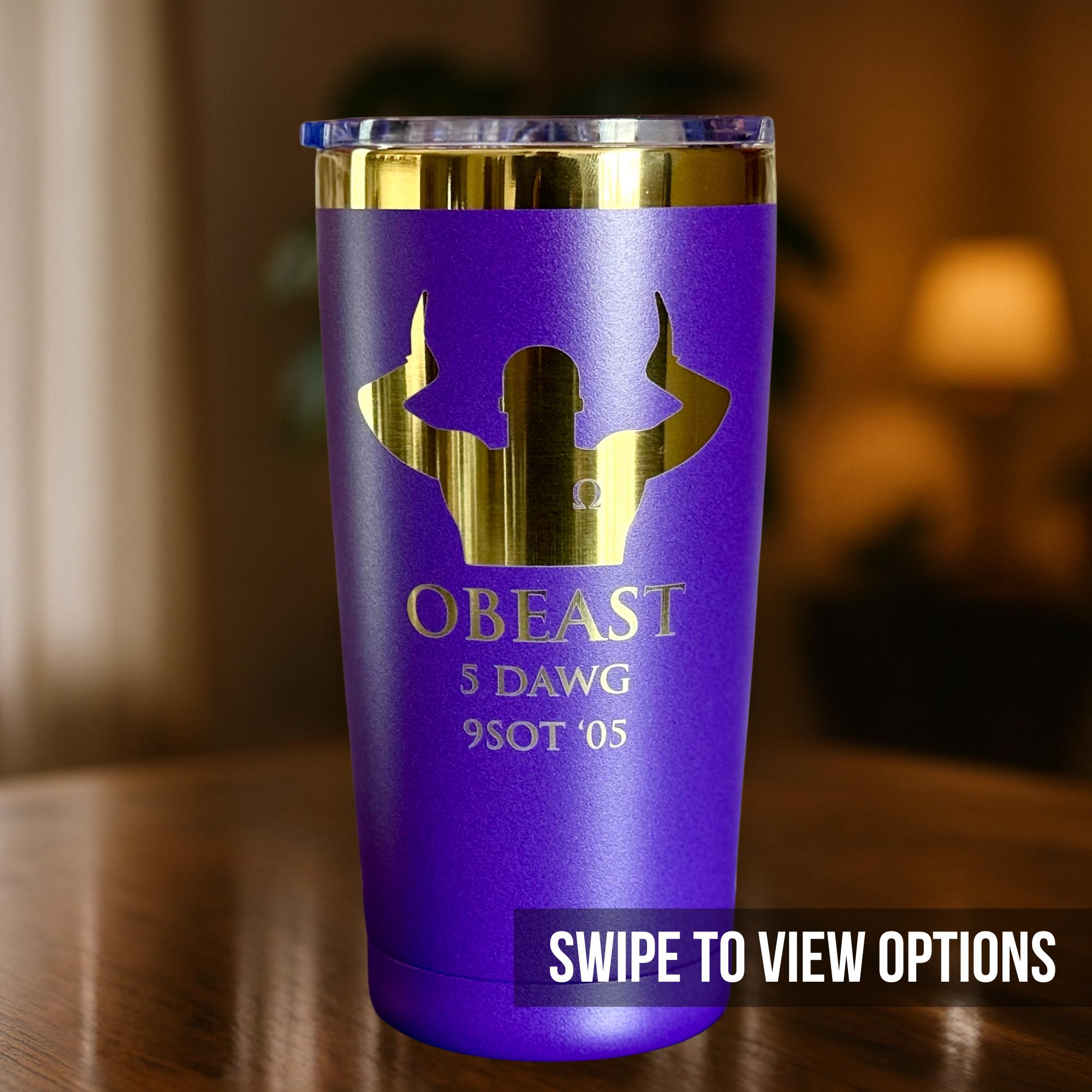 Omega Psi Phi Custom Engraved Tumbler - 20 oz - nuvisionkreations