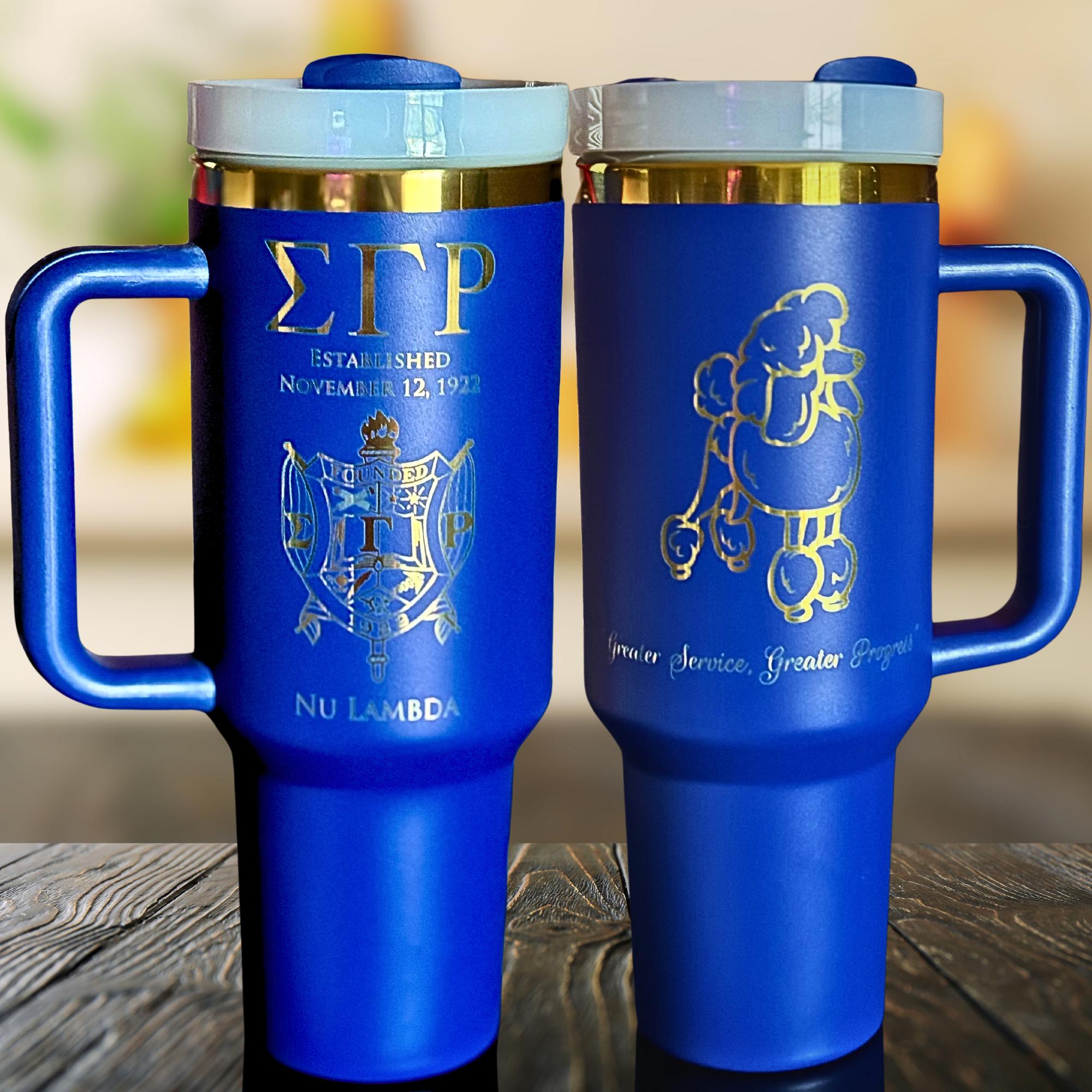 Custom Engraved Sigma Gamma Rho Tumbler (40 oz) - nuvisionkreations