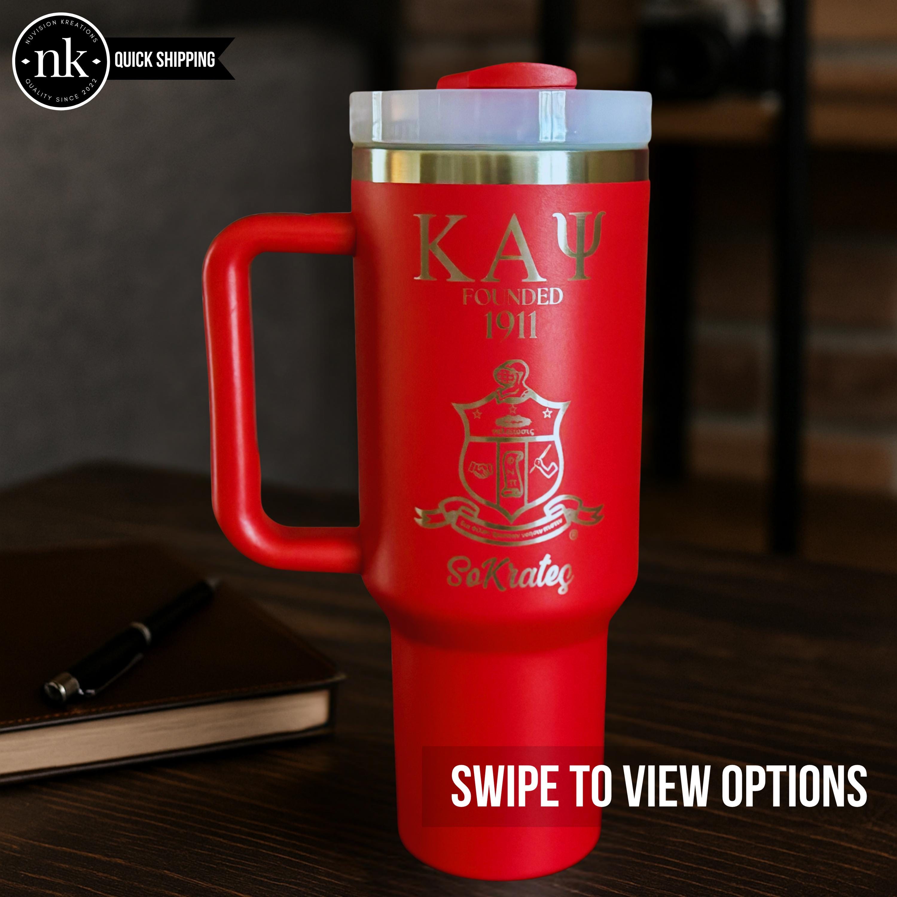 Custom Engraved Kappa Alpha Psi Tumbler – 40 oz - nuvisionkreations