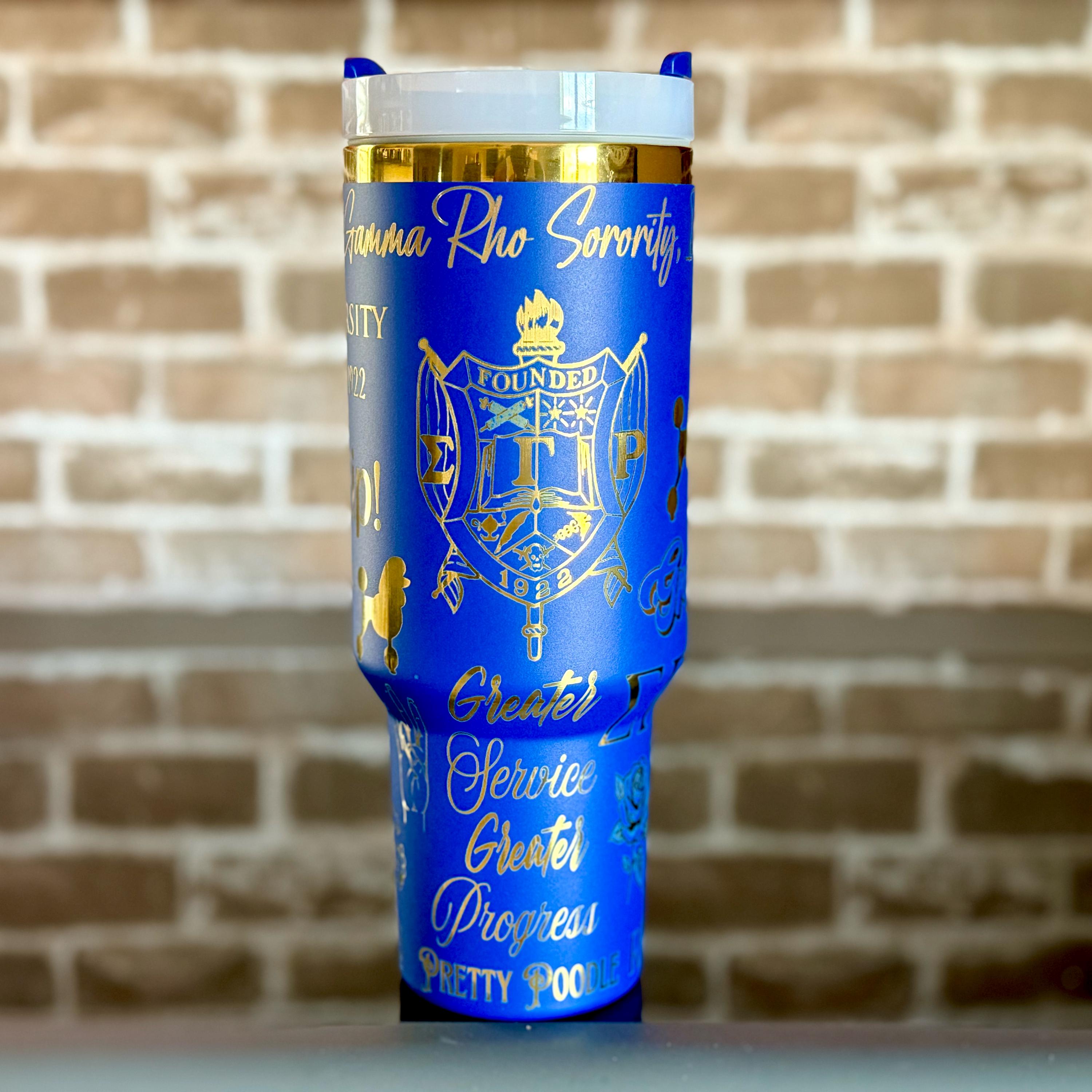 Custom Engraved Full Wrapped Sigma Gamma Rho Tumbler (40 oz) - nuvisionkreations