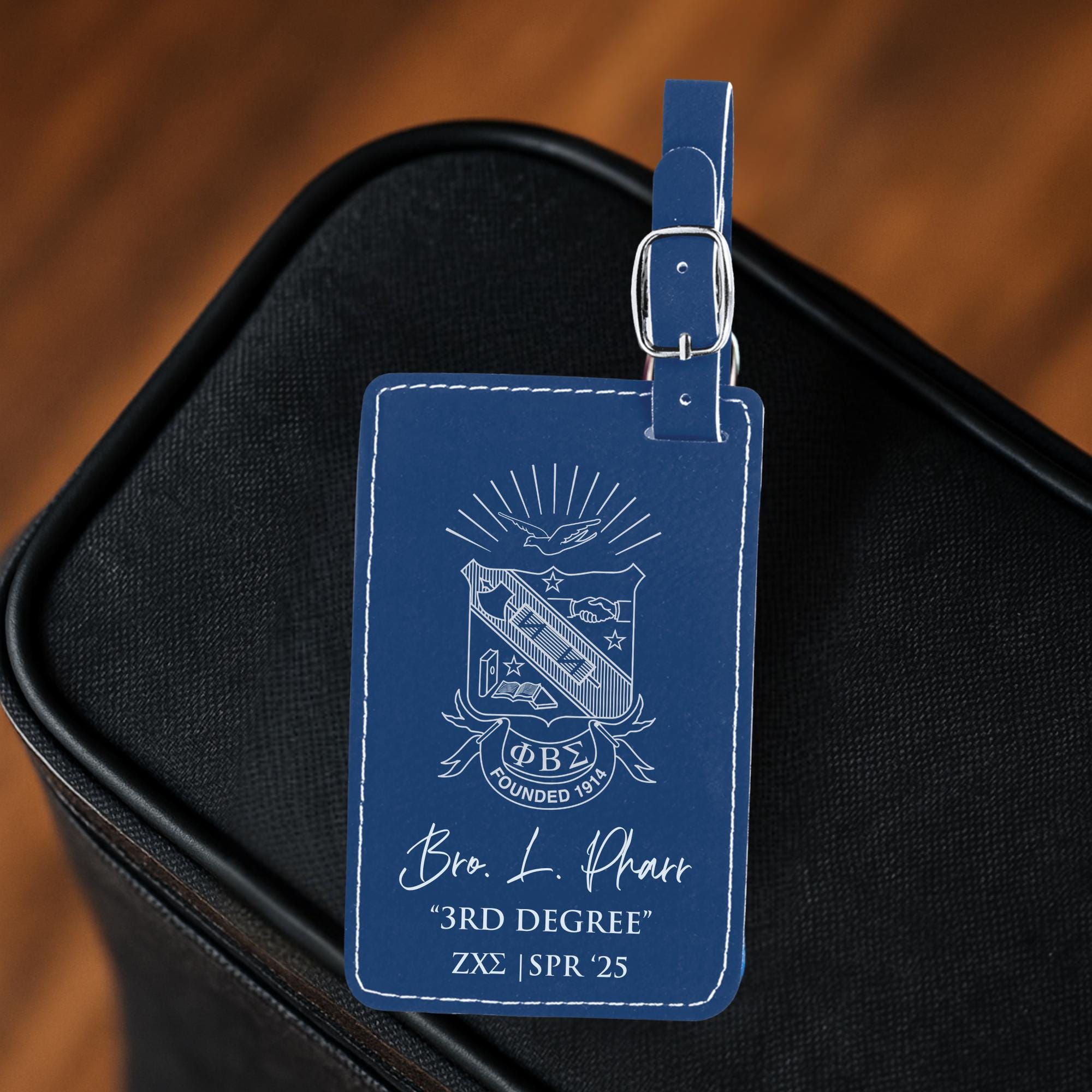 Custom Phi Beta Sigma Leather Luggage Tags | Personalized Sigma Bag Tags - nuvisionkreations