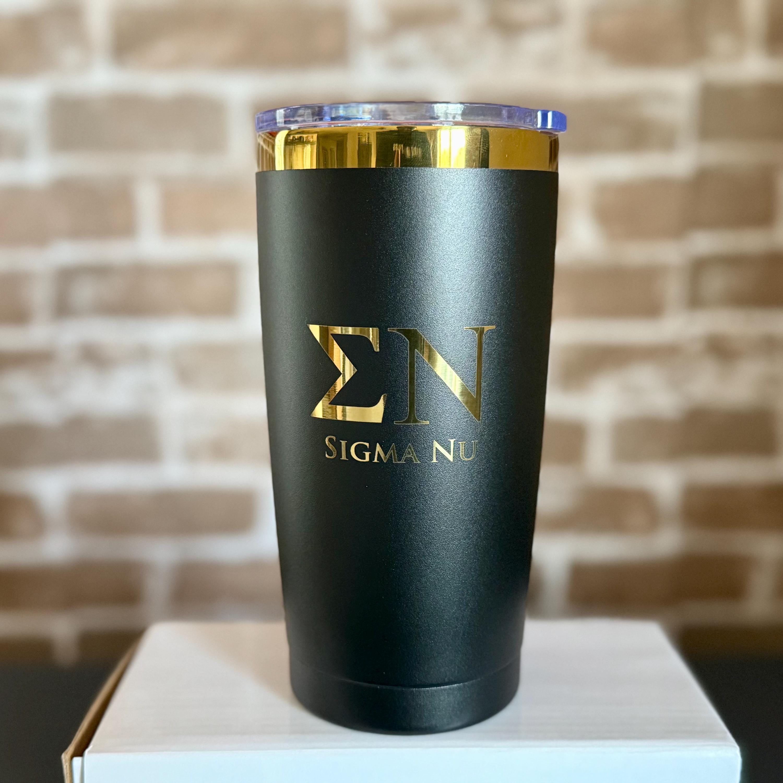 Custom Engraved Sigma Nu Tumbler (20 oz) - nuvisionkreations
