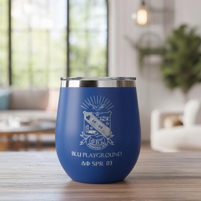 Custom Engraved Phi Beta Sigma Wine Tumbler – 12 oz - nuvisionkreations