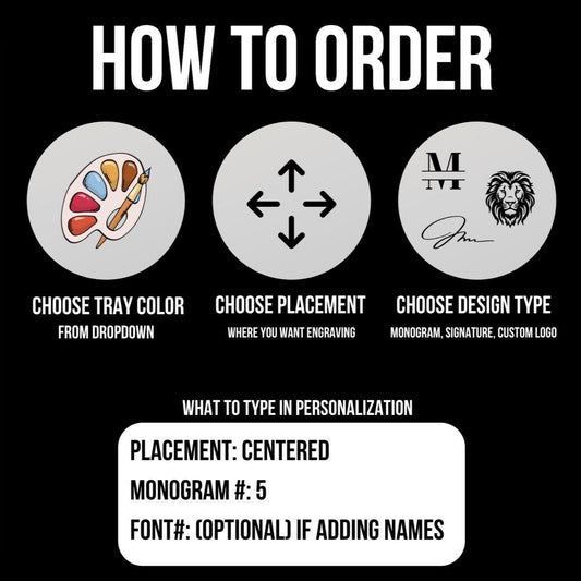 Personalized Catchall Tray, Custom Engraved Leatherette Valet Tray 6x6, Monogram or Logo, Housewarming Gift - nuvisionkreations