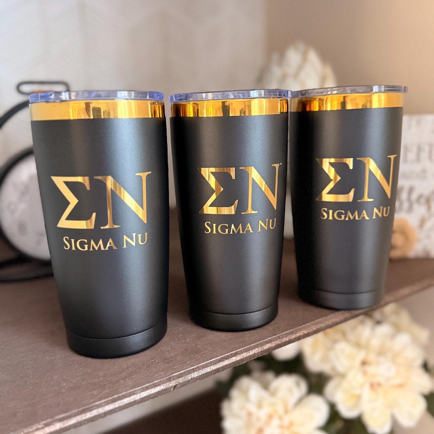 Sigma Nu Custom Engraved Tumbler - 20 oz - nuvisionkreations