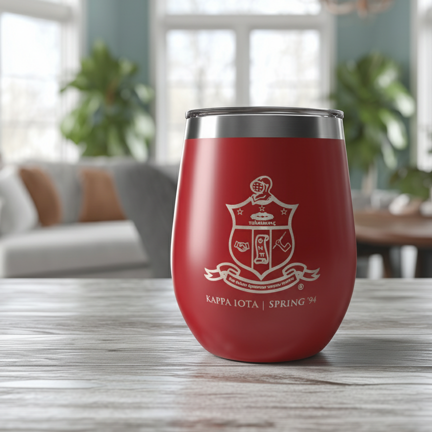 Custom Engraved Kappa Alpha Psi Wine Tumbler – 12 oz